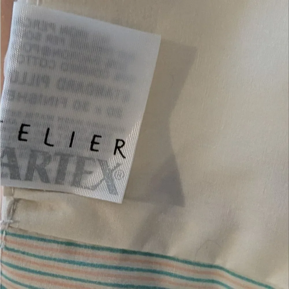 Atelier Martex vintage pastel rainbow striped pillowcase‎